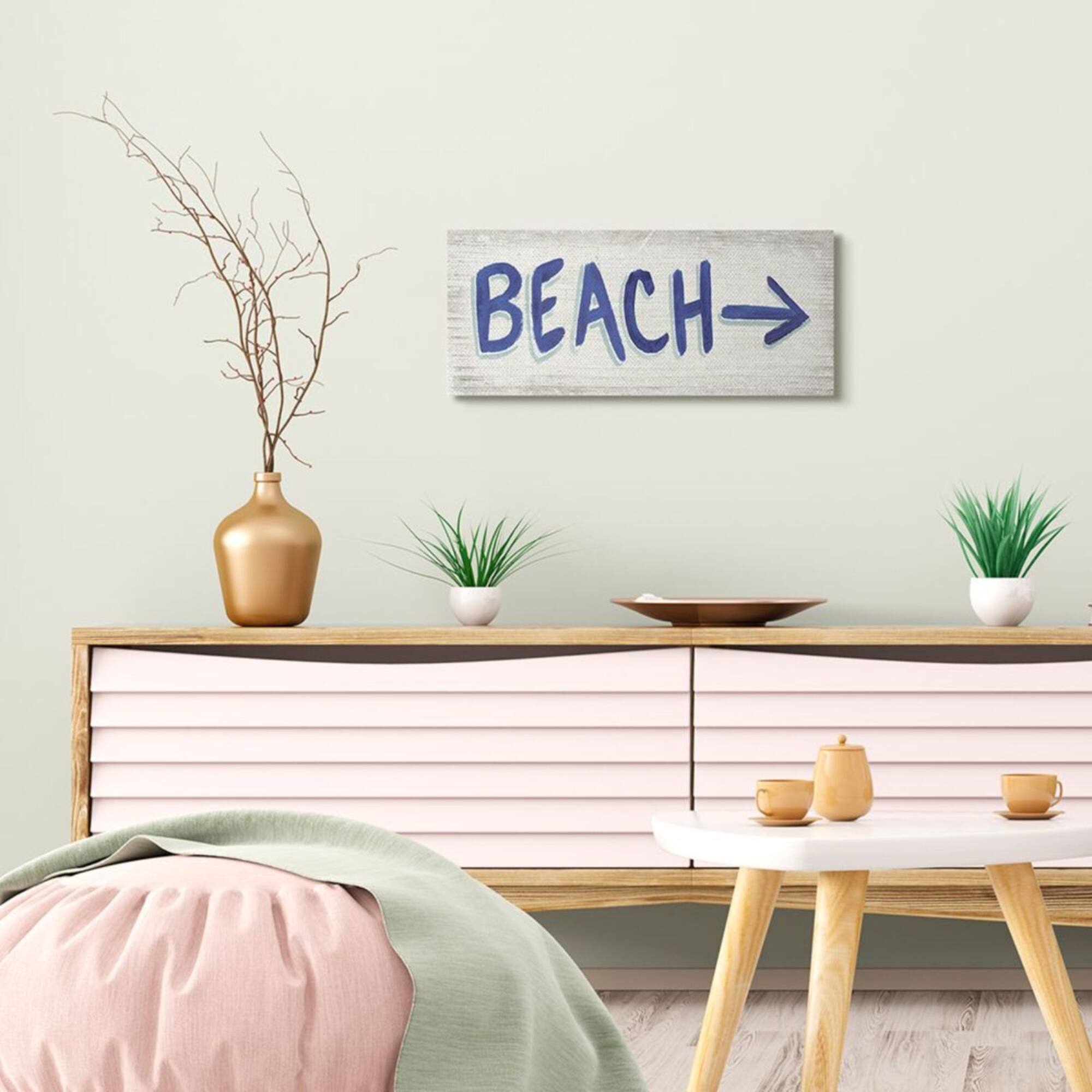 Stupell Industries Beach This Way Arrow Canvas Wall Art